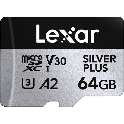 Lexar Professional SILVER PLUS MicroSDXC UHS-I Card - 1-Pack - 64GB