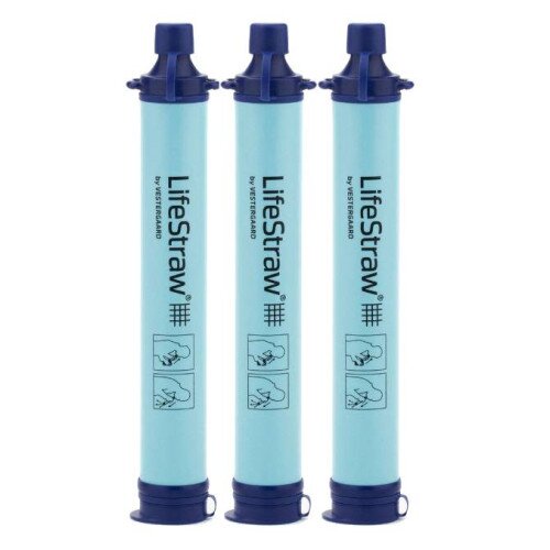LifeStraw Personal Water Filter Straw - Blue 3 Pack