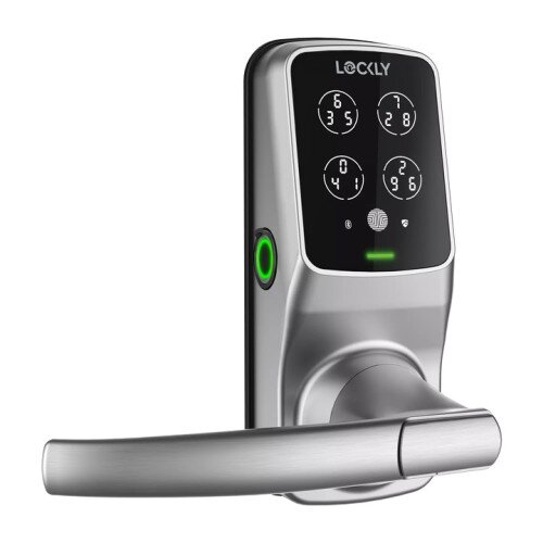 Lockly Peek-Proof Secure Plus Smart Lock - Satin Nickel - Left Hand - Latch