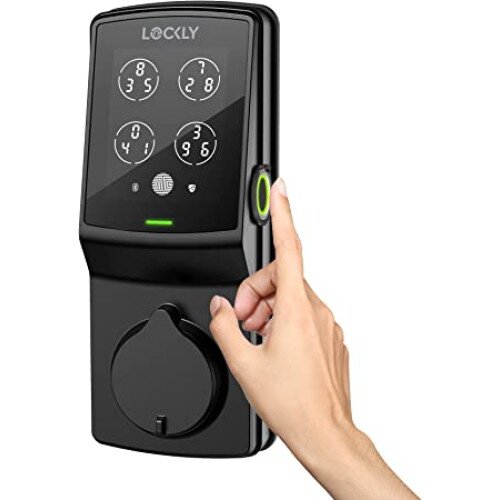 Lockly Peek-Proof Secure Plus Smart Lock - Matte Black - Left Hand - Dead Bolt
