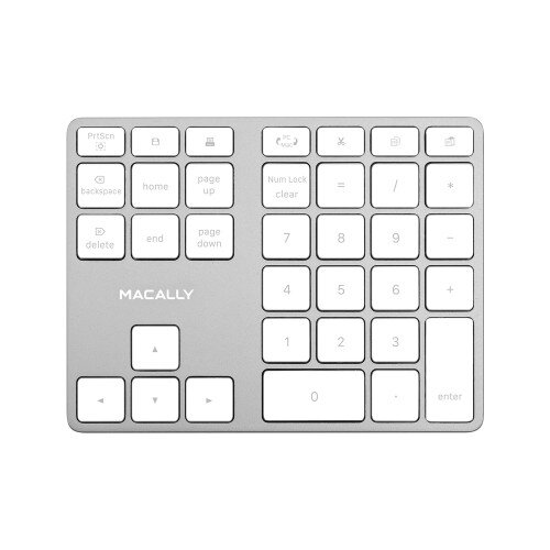 Macally 2 Zone 10 Key Bluetooth Number Pad for Mac and PC - Aluminum