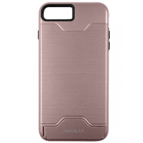 Macally Dual Layer Protective Case with Kickstand for iPhone 7 - Rose Gold
