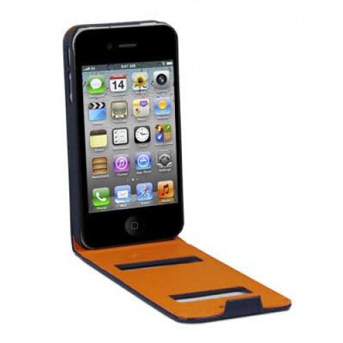 Macally Leather Flip Case for iPhone 4S/4