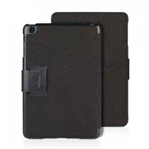 Macally Ultra Slim Protective Case & Stand With Strap for iPad Mini - Black