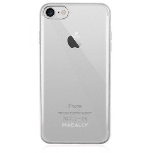 Macally Ultra Thin Soft Transparent Case with Matte Trim for iPhone 7
