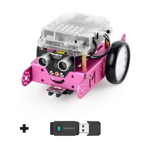 Makeblock mBot Smart STEM Educational Coding Robotic Kit Toy - Pink - Bluetooth Dongle