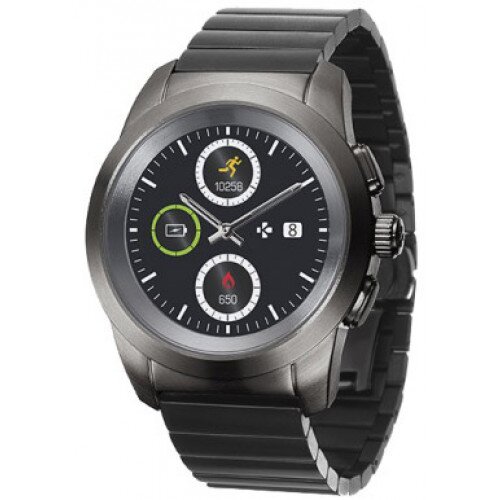 MyKronoz ZeTime Elite Hybrid Smartwatch - Titanium/Modern/Link/Metal - Petite