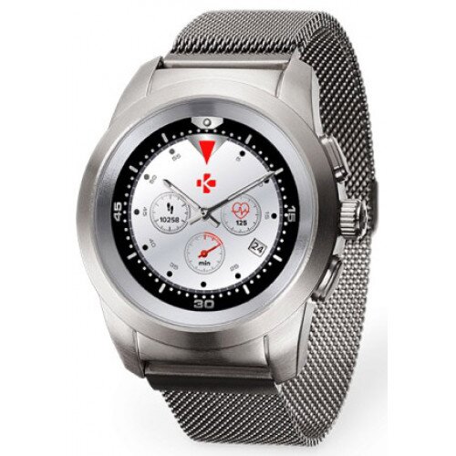 MyKronoz ZeTime Elite Hybrid Smartwatch - Silver/Milanese - Regular