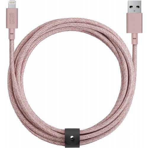 NATIVE UNION Belt Cable XL (USB-A to Lightning) - Rose