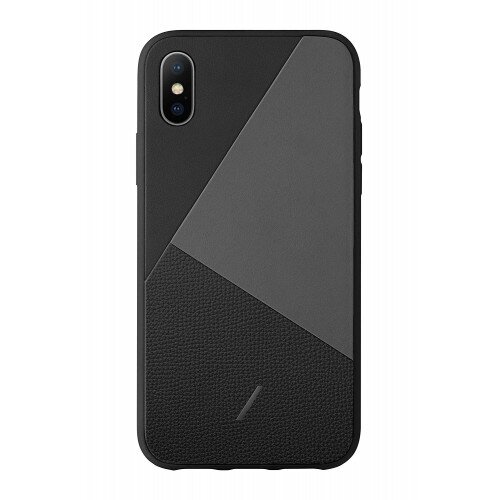 NATIVE UNION Clic Marquetry Leather Color-block Case for iPhone XS - Black