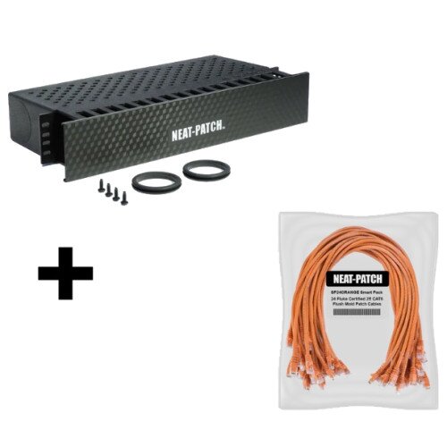 Neat Patch NP2K624 - NP2 Cable Management Bay With 24 Patch Cables - Orange