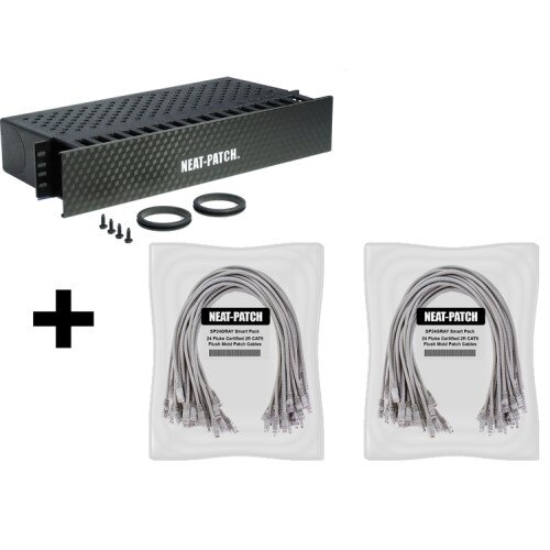 Neat Patch NP2K648 - NP2 Cable Management Bay With 48 Patch Cables - Gray
