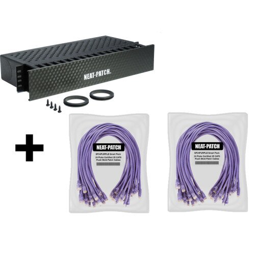 Neat Patch NP2K648 - NP2 Cable Management Bay With 48 Patch Cables - Purple