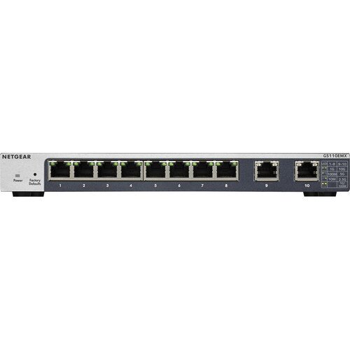 NETGEAR 8-port Gigabit Switches with 10-Gigabit/Multi-Gigabit Uplinks - GS110EMX