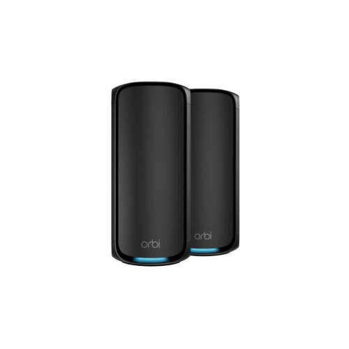 NETGEAR Orbi 970 Series Quad-Band WiFi 7 Mesh Router - 2-Pack - Black Edition