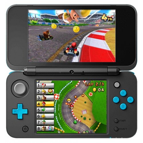 Nintendo 2DS XL Mario Kart 7 Bundle - Black + Turquoise