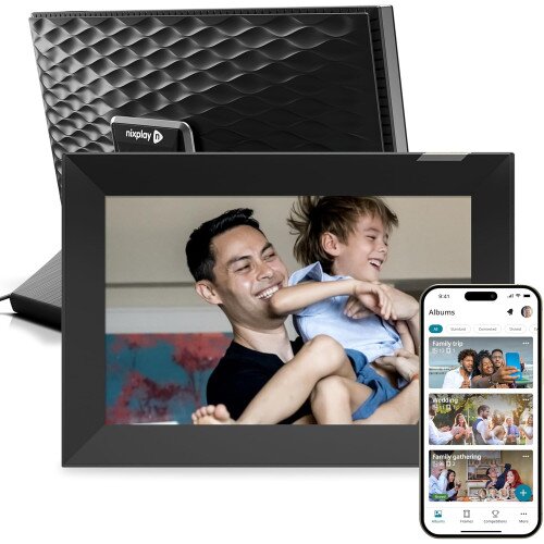 Nixplay Modern 10.1" HD Touch Screen Smart Photos Frame - Black & Silver
