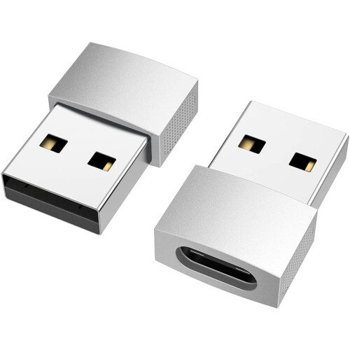 nonda USB-C Female to USB Male Adapter (2 Pack) - Silver