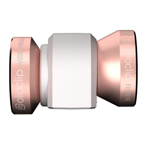 olloclip iPhone SE / 5/5s / iPod Touch 5th/6th Gen 4-in-1 Lens - Rose Gold Lens / White Clip