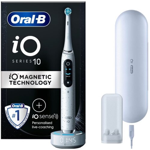 Oral-B iO10 Cosmic Black Electric Toothbrush Charging Travel Case - White