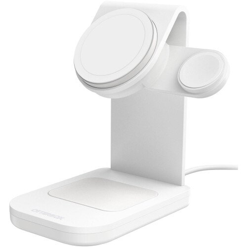 OtterBox 3-in-1 Charging Station with MagSafe MFi Approved (15W) - Brilliant Opera (White)