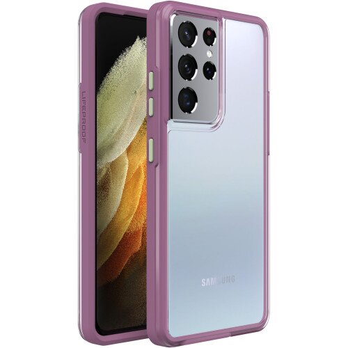 LifeProof SEE Case for Galaxy S21 Ultra 5G - Emoceanal (Clear/Green/Purple)