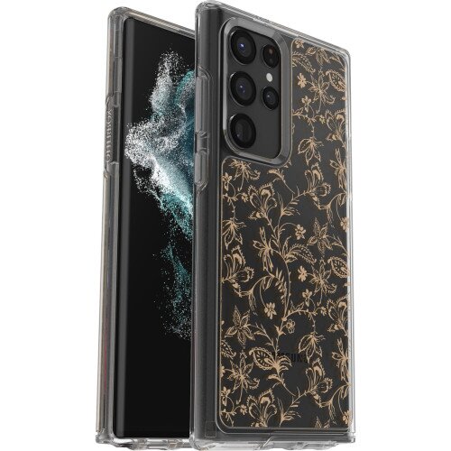 OtterBox Symmetry Series Case for Galaxy S22 Ultra - Wallflower (Clear Graphic)