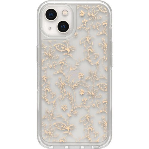 OtterBox iPhone 13 Case Symmetry Series Clear Antimicrobial - Wallflower (Clear Graphic)
