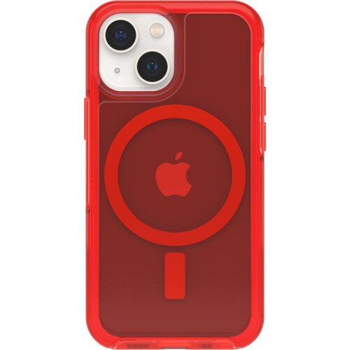 OtterBox iPhone 13 mini Case for MagSafe Symmetry Series+ Clear Antimicrobial - In The Red