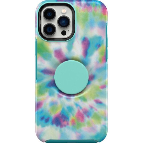OtterBox iPhone 13 Pro Max Case Otter + Pop Symmetry Series Antimicrobial - Day Trip Graphic (Green / Blue / Purple)