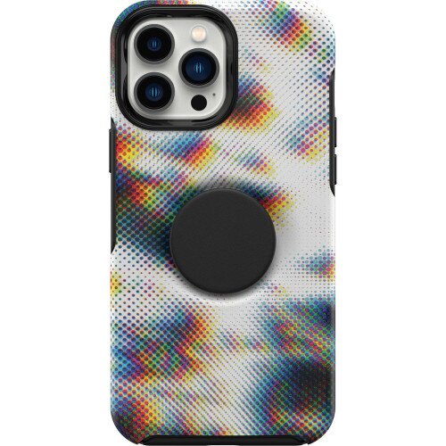 OtterBox iPhone 13 Pro Max Case Otter + Pop Symmetry Series Antimicrobial - Digitone Graphic (Black / White / Multi-Color)