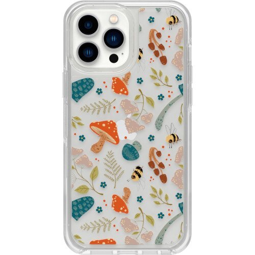 OtterBox iPhone 13 Pro Max Case Symmetry Series Clear Antimicrobial - Wild Fauna (Clear / Mushroom Graphic)