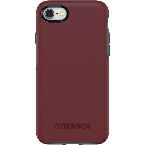 OtterBox Symmetry Series Case for iPhone SE (3rd and 2nd gen) and iPhone 8/7 - Fine Port (Maroon / Grey)