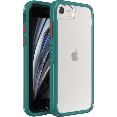 LifeProof SEE Case for iPhone SE (3rd and 2nd gen), iPhone 8 and iPhone 7 - Be Pacific (Clear/Orange/Green)