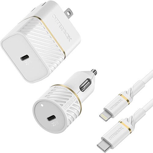 OtterBox Fast Charge Lightning to USB-C Wall and Car Charging Kit, 20W
