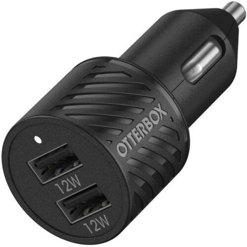 OtterBox USB-A Dual Port 24W Premium Car Charger - Black