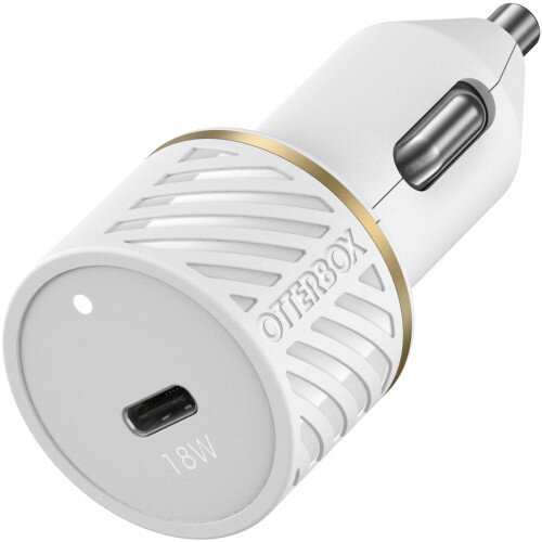 OtterBox USB-C 18W Car Charger - Cloud Dust (White)