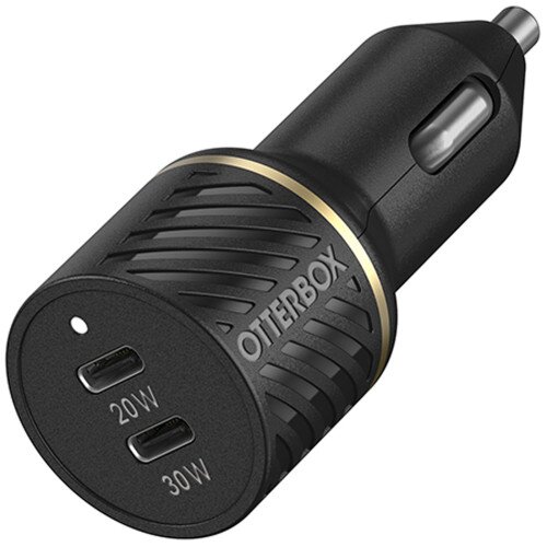 OtterBox USB-C to USB-C Dual Port Car Charger, 50W Combined