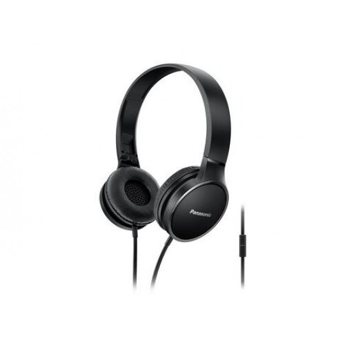 Panasonic Lightweight On-Ear Headphones with Mic and Controller - Black