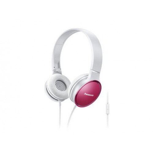 Panasonic Lightweight On-Ear Headphones with Mic and Controller - Pink