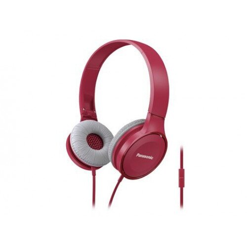Panasonic Lightweight On-Ear Headphones with Mic + Controller - Pink