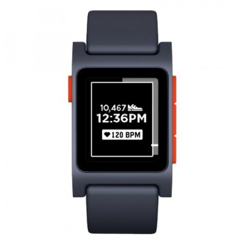 Pebble 2 + Heart Rate Smartwatch - Charcoal / Flame