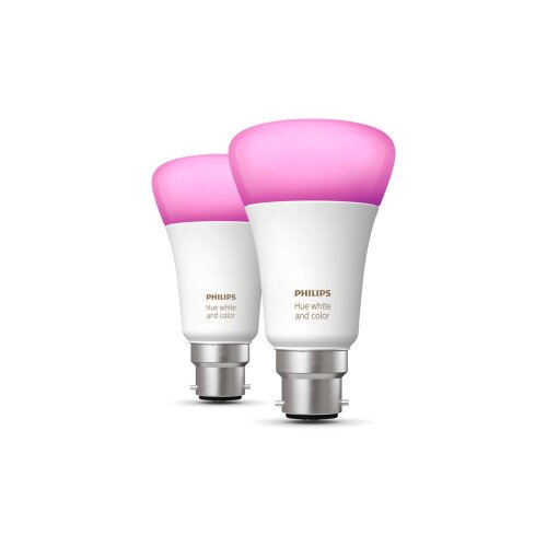 Philips Hue White and Colour Ambiance Bluetooth B22 Bulb - 2 Pack