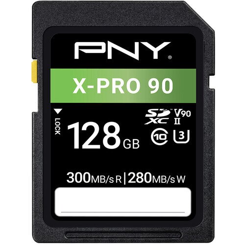PNY X-PRO 90 Class 10 U3 V90 UHS-II SD Flash Memory Card - 128GB
