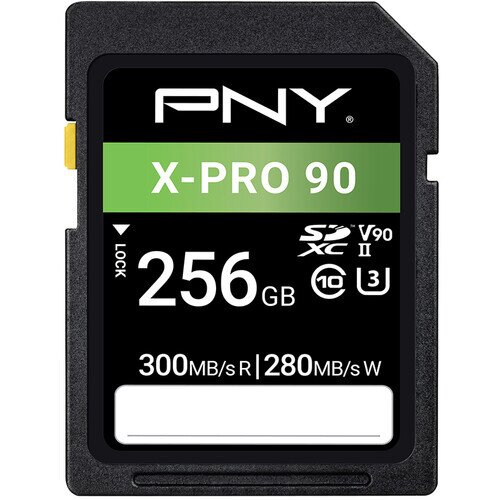 PNY X-PRO 90 Class 10 U3 V90 UHS-II SD Flash Memory Card - 256GB