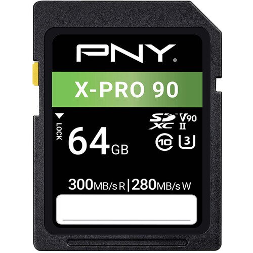 PNY X-PRO 90 Class 10 U3 V90 UHS-II SD Flash Memory Card