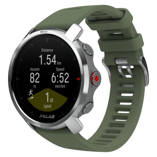 Polar Grit X Rugged Multisport GPS Smart Watch - Med/Large - None - Green & Silver