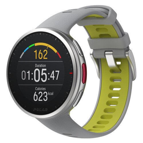 Polar Vantage V2 Premium Multisport GPS Watch - Small - Silver & Gray-Lime