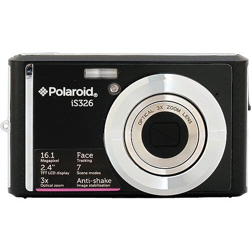 Polaroid iS326 Ultra Slim Enhanced Optical Zoom Digital Camera - Black