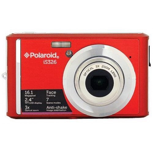 Polaroid iS326 Ultra Slim Enhanced Optical Zoom Digital Camera - Red